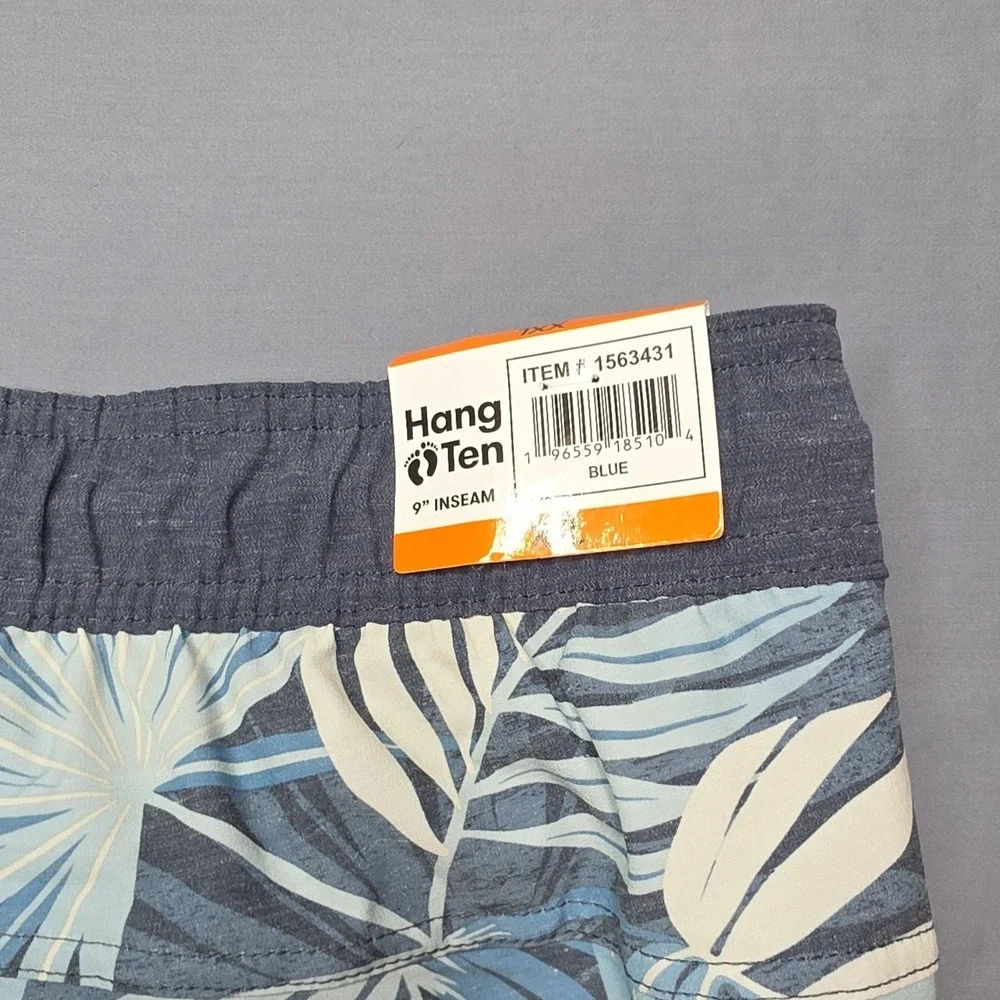 Hang Ten Men's XXL Blue White Floral Swim Shorts 9